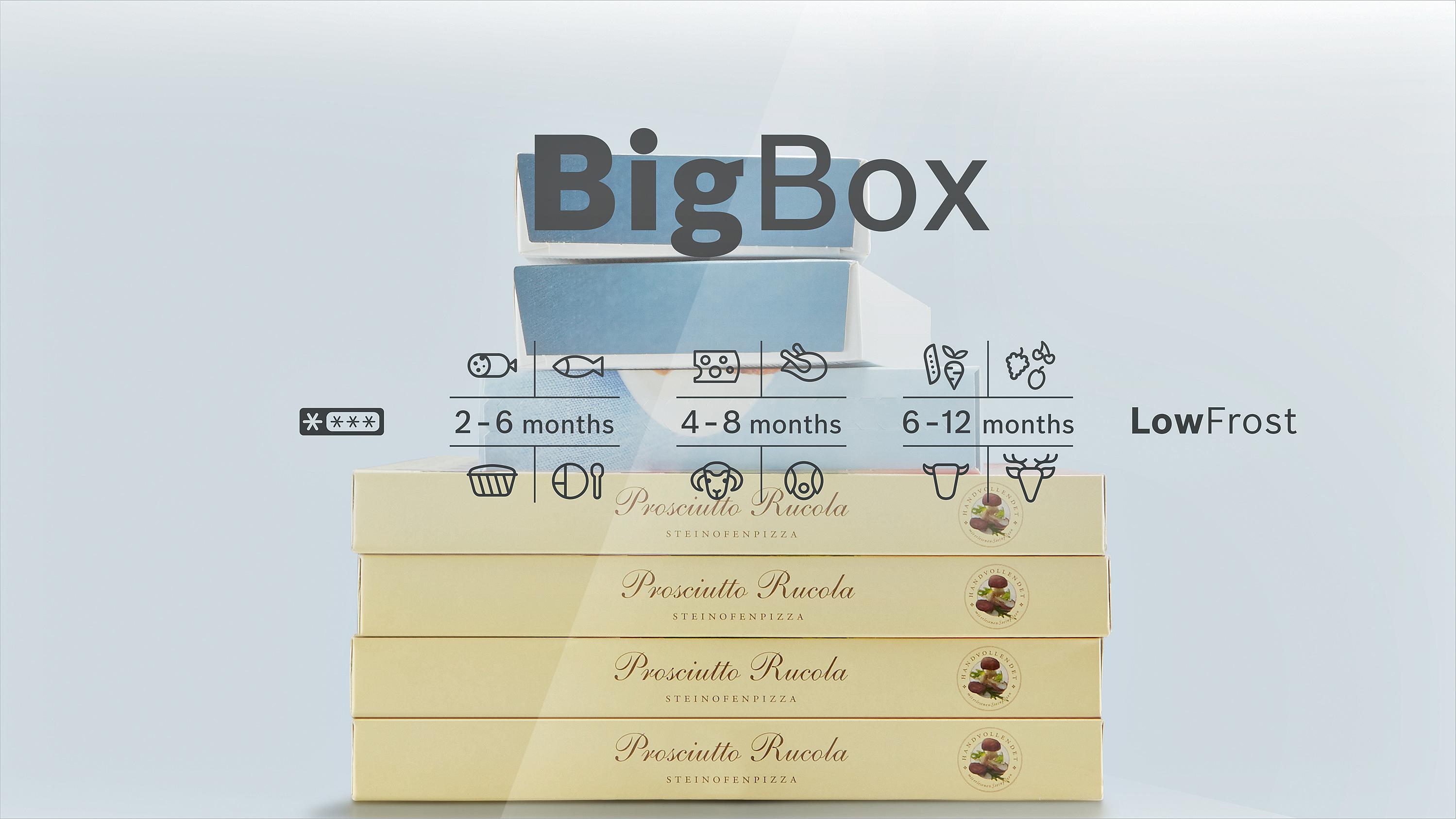 BigBox: Nhiều không gian cho thực phẩm đông lạnh XXL với ngăn thực phẩm đông lạnh BigBox