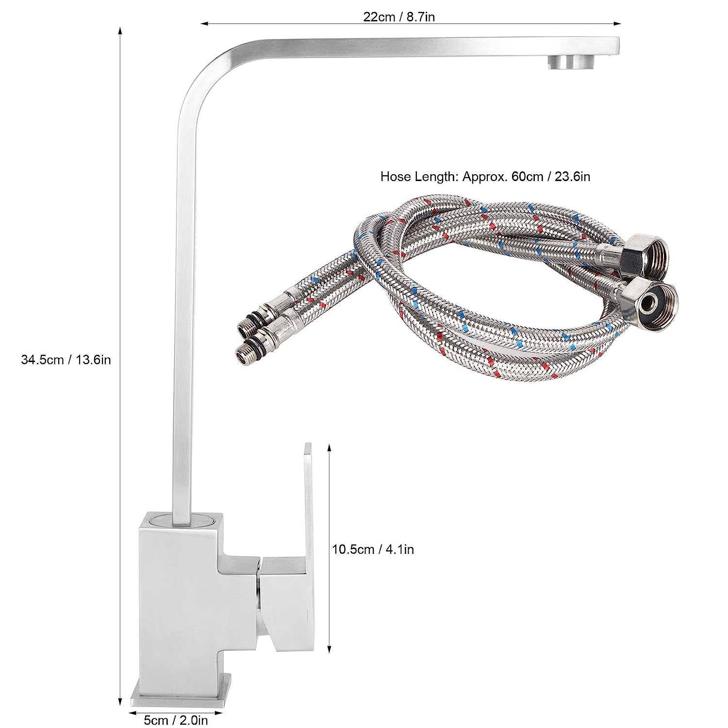 Kích thước sản phẩm - Vòi rửa Roslerer RL-801 Kích thước sản phẩm - Vòi rửa Roslerer RL-801