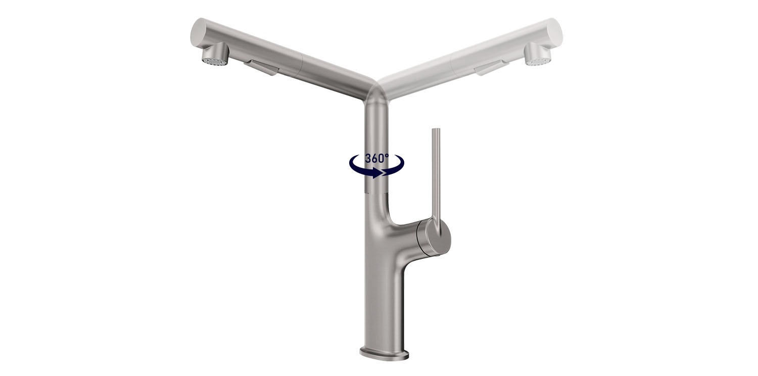 Vòi rửa Kluger KLF0001S thiết kế cao và khả năng xoay 360 độ, tạo ra sự tương thích hoàn hảo với mọi đồ dùng Vòi rửa Kluger KLF0001S thiết kế cao và khả năng xoay 360 độ, tạo ra sự tương thích hoàn hảo với mọi đồ dùng