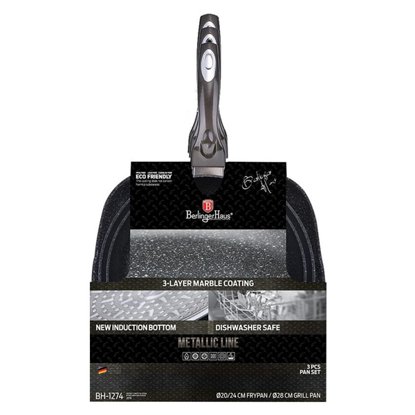 Bộ 3 chảo màu Carbon xám Hafele 531.08.011