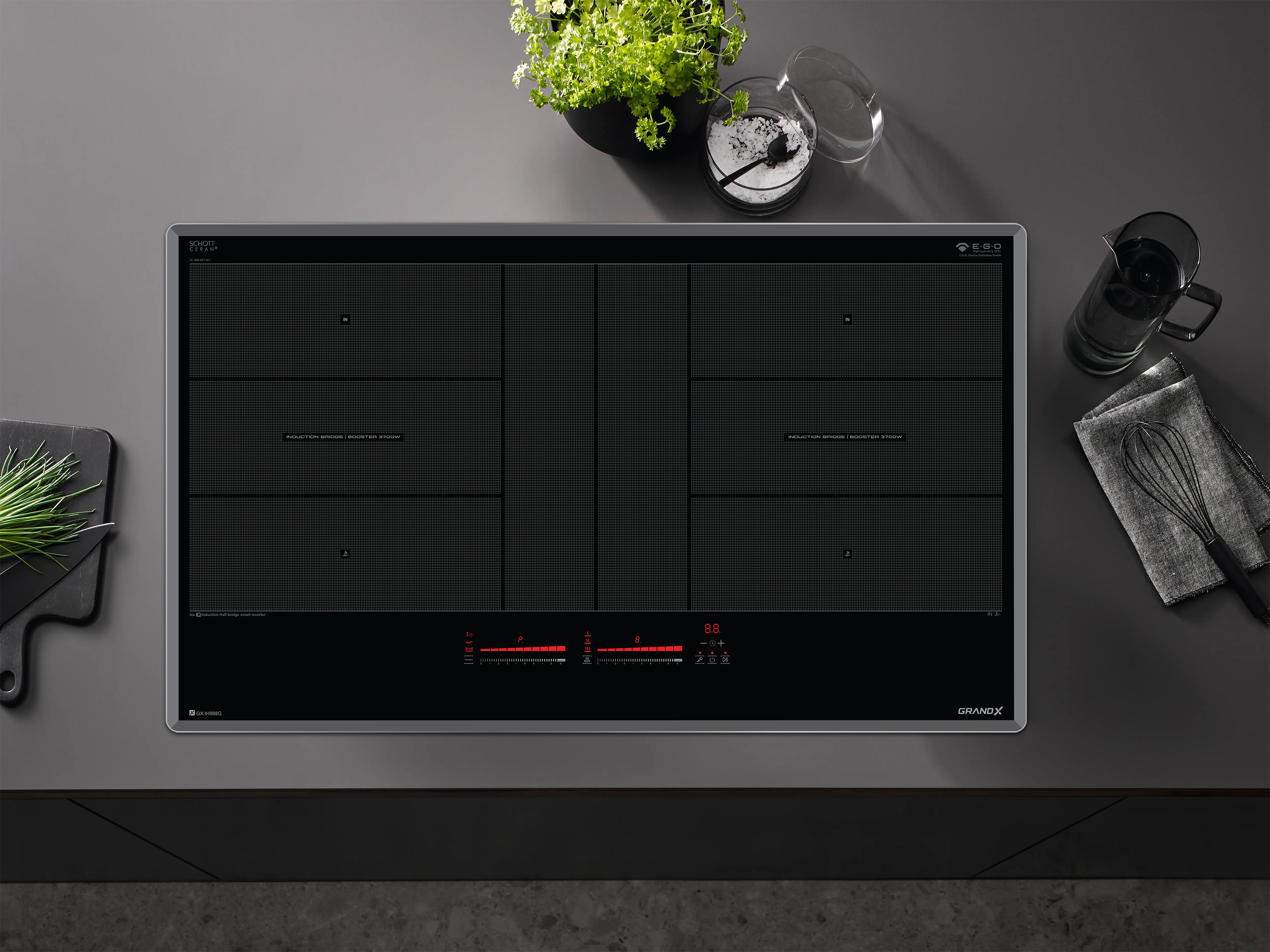 Bếp từ GrandX GX IH988G | 2 vùng nấu | 6800W | nhập khẩu nguyên chiếc từ CHLB Đức Bếp từ GrandX GX IH988G | 2 vùng nấu | 6800W | nhập khẩu nguyên chiếc từ CHLB Đức