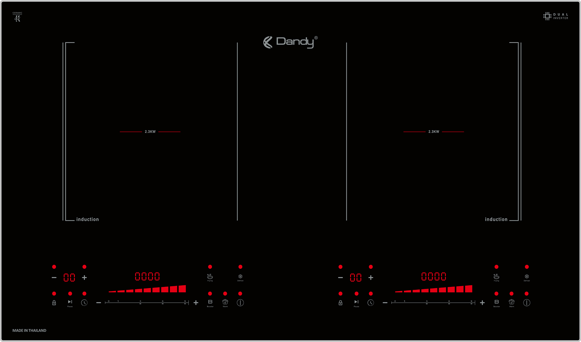Bếp từ Dandy DY-TH599 | 2 vùng nấu | nhập khẩu nguyên chiếc từ Thái Lan | thiết kế sang trọng