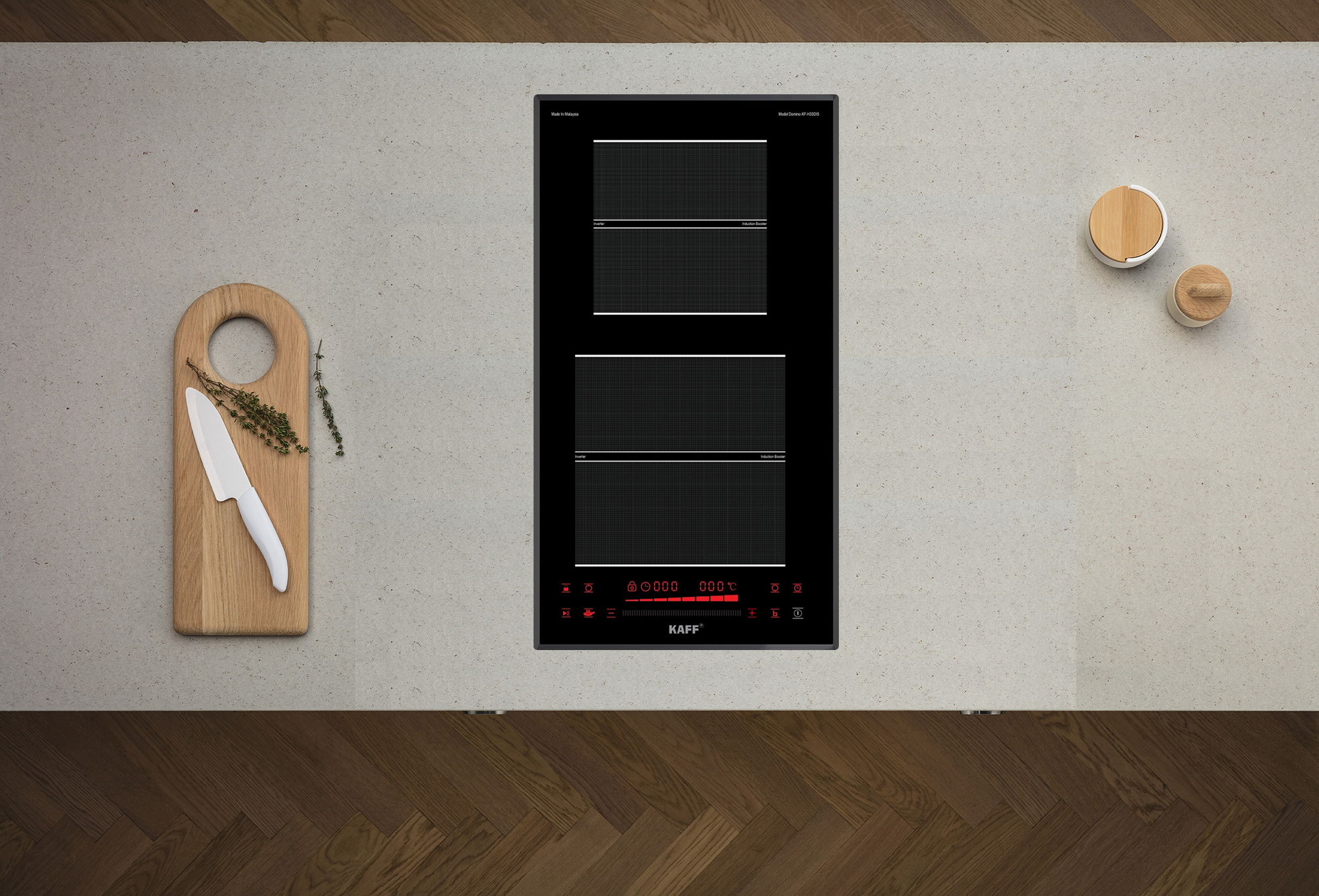 Phối cảnh - Bếp từ Kaff KF-H33DIS Phối cảnh - Bếp từ Kaff KF-H33DIS