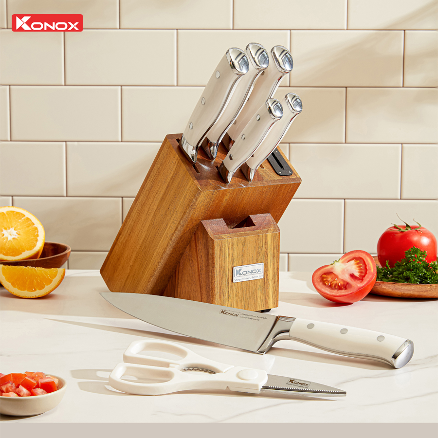 Bộ dao làm bếp 7 món Konox Gouter chi tiết ược lấy cảm hứng từ những căn bếp hiện đại, trẻ trung và có phần cá tính. Bộ dao làm bếp 7 món Konox Gouter chi tiết ược lấy cảm hứng từ những căn bếp hiện đại, trẻ trung và có phần cá tính.