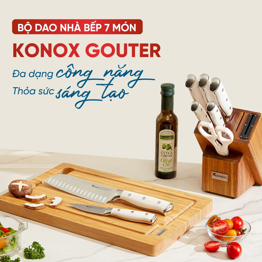 Bộ dao làm bếp cao cấp 7 món | Konox Gouter | Đa dạng công năng - Thỏa sức sáng tạo Bộ dao làm bếp cao cấp 7 món | Konox Gouter | Đa dạng công năng - Thỏa sức sáng tạo