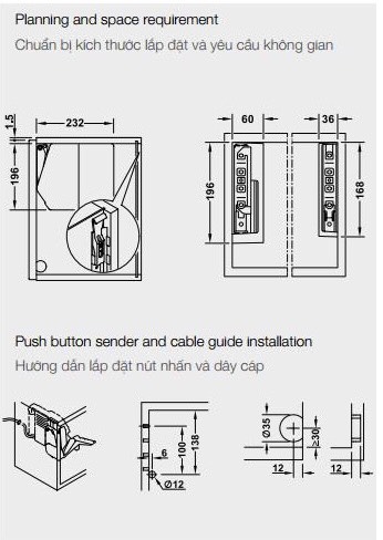 Bộ Tay Nâng Hafele Free Flap 1.7 E 372.29.700