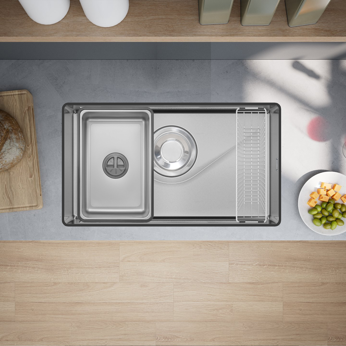 Chậu rửa 1 hố lắp âm toàn phần | GrandX GX7845V | 78 x 45cm Chậu rửa 1 hố lắp âm toàn phần | GrandX GX7845V | 78 x 45cm