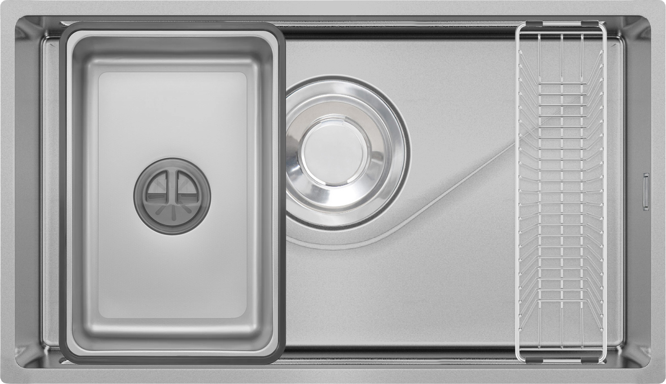 Cấu trúc bề mặt Volcano Tech tạo ra các kẽ hở và rãnh nhỏ trên bề mặt chậu rửa bát GrandX GX7845V Cấu trúc bề mặt Volcano Tech tạo ra các kẽ hở và rãnh nhỏ trên bề mặt chậu rửa bát GrandX GX7845V