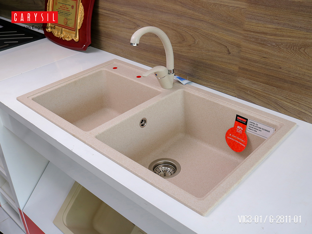 Hình ảnh thực tế chậu rửa Carysil VIC3-01 Hình ảnh thực tế chậu rửa Carysil VIC3-01