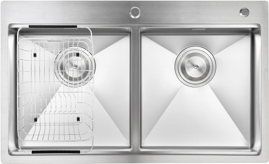 Chậu rửa 2 hố cân cao cấp thế hệ mới | Eurogold EUC28250GA | 82 x 50cm Chậu rửa 2 hố cân cao cấp thế hệ mới | Eurogold EUC28250GA | 82 x 50cm