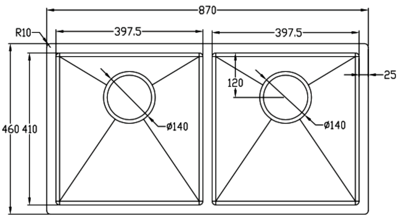 Kích thước sản phẩm | Chậu rửa 2 hố cân lắp âm chống xước Inox 304 Eurogold EUC28746EB Kích thước sản phẩm | Chậu rửa 2 hố cân lắp âm chống xước Inox 304 Eurogold EUC28746EB