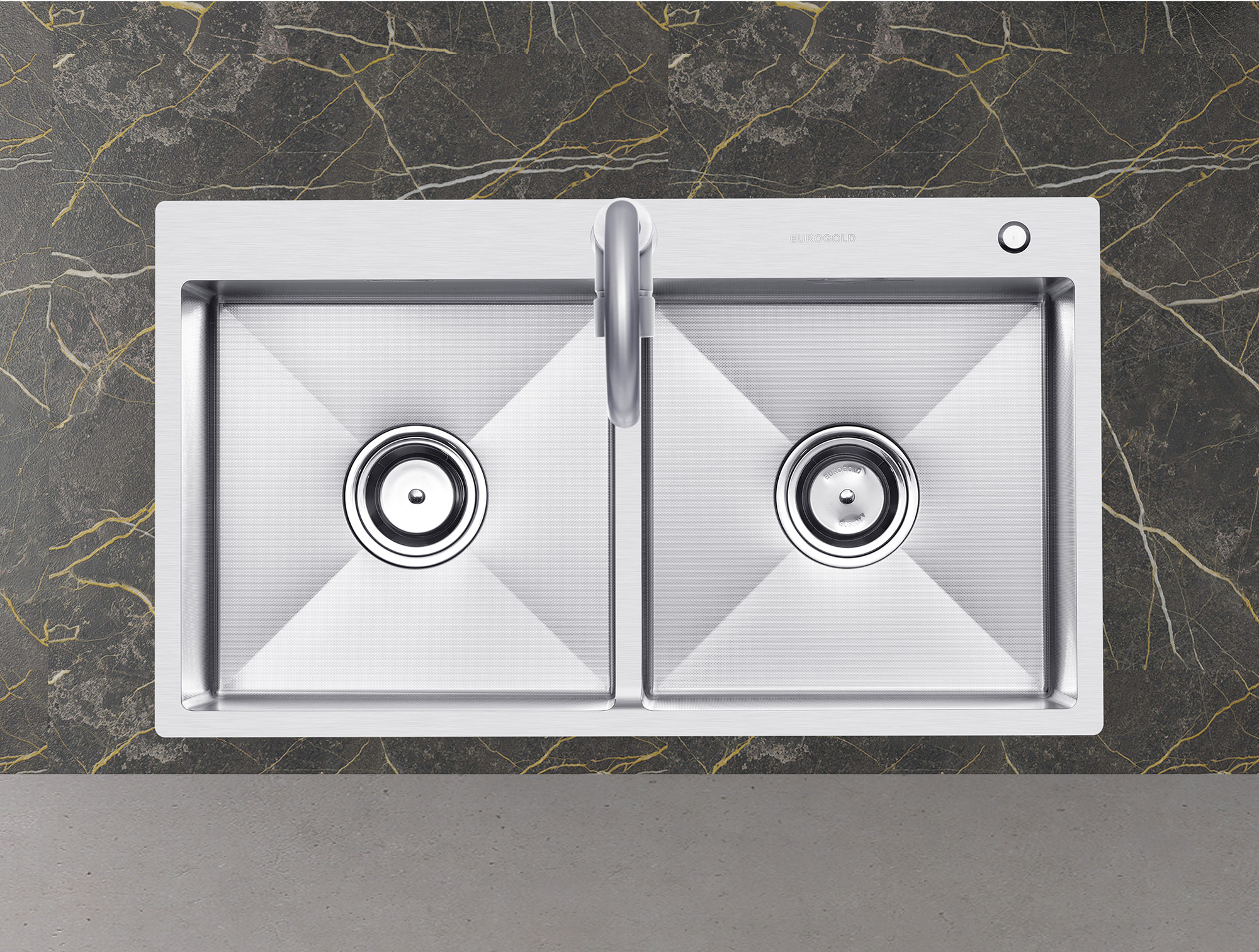 Chậu rửa 2 hố cân cao cấp thế hệ mới | Eurogold EUC28850EA | 88 x 50cm Chậu rửa 2 hố cân cao cấp thế hệ mới | Eurogold EUC28850EA | 88 x 50cm