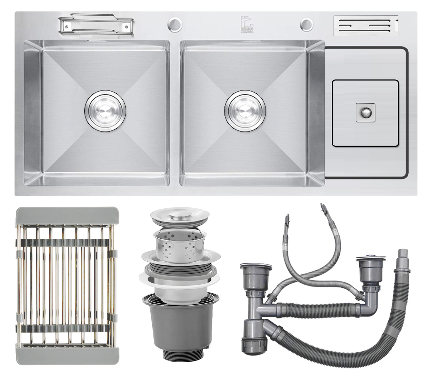 Trọn bộ sản phẩm - Chậu rửa Roslerer RL04-10045HR Trọn bộ sản phẩm - Chậu rửa Roslerer RL04-10045HR