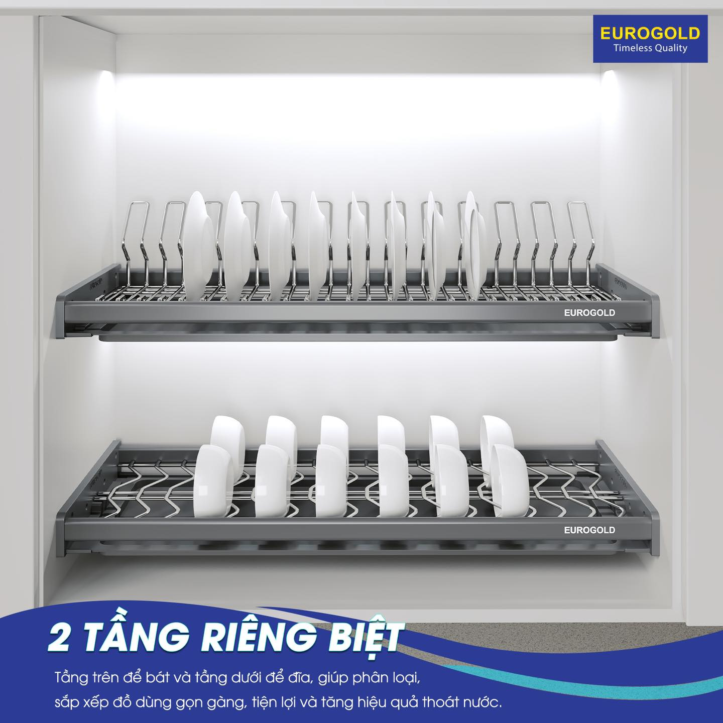 Giá bát đĩa cố định 2 tầng Inox 304 nan Oval 900mm EPV8090 | EPO8390 | EPO8390VX là phụ kiện tủ bếp được nhập khẩu chính hãng từ thương hiệu nổi tiếng Eurogold Giá bát đĩa cố định 2 tầng Inox 304 nan Oval 900mm EPV8090 | EPO8390 | EPO8390VX là phụ kiện tủ bếp được nhập khẩu chính hãng từ thương hiệu nổi tiếng Eurogold