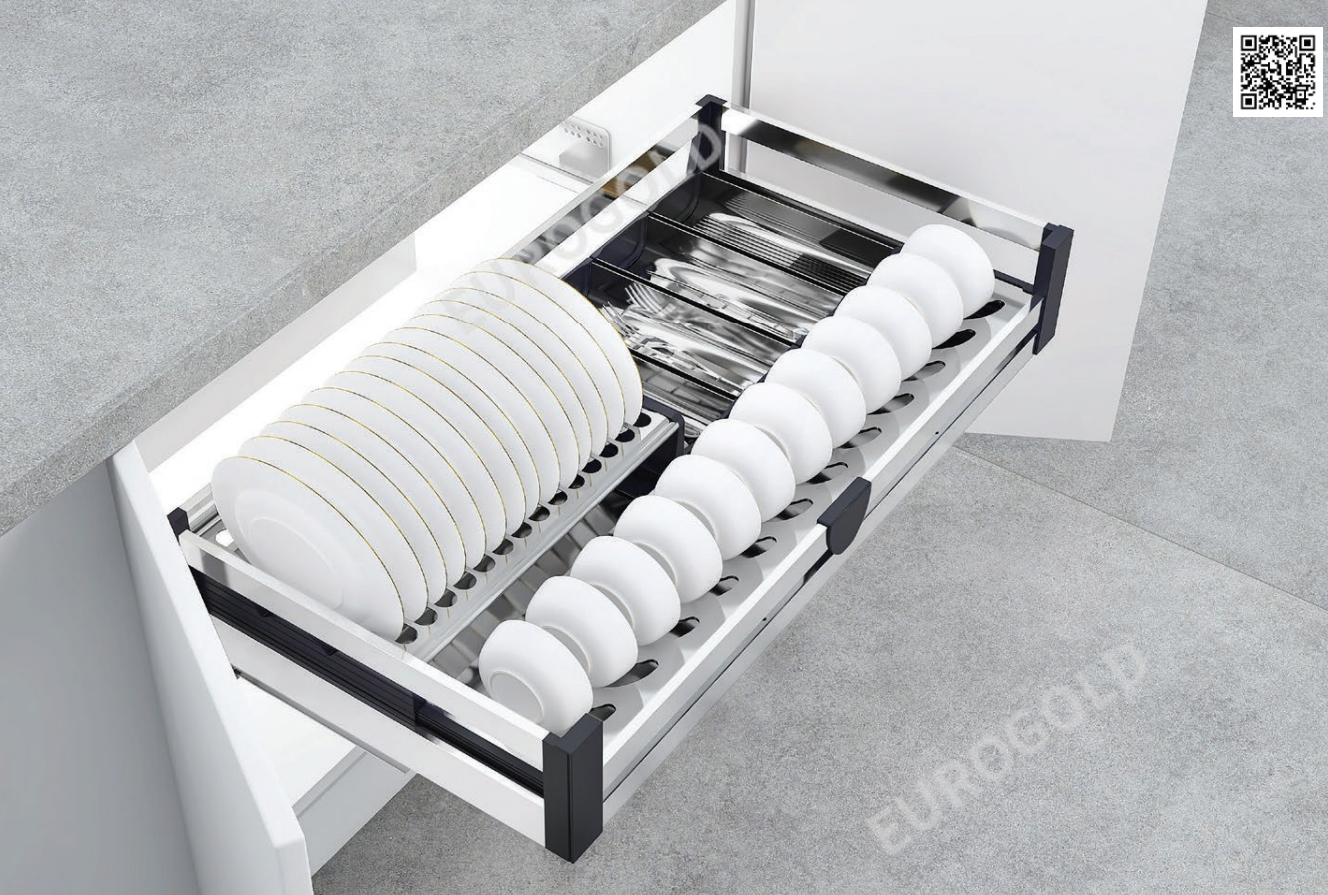 Giá bát đĩa đa năng Inox hộp cánh mở 750mm Eurogold EU133750 có thiết kế đa năng tích hợp 3 trong 1, ngoài để bát đĩa, giá còn để dao thìa, dĩa... Giá bát đĩa đa năng Inox hộp cánh mở 750mm Eurogold EU133750 có thiết kế đa năng tích hợp 3 trong 1, ngoài để bát đĩa, giá còn để dao thìa, dĩa...