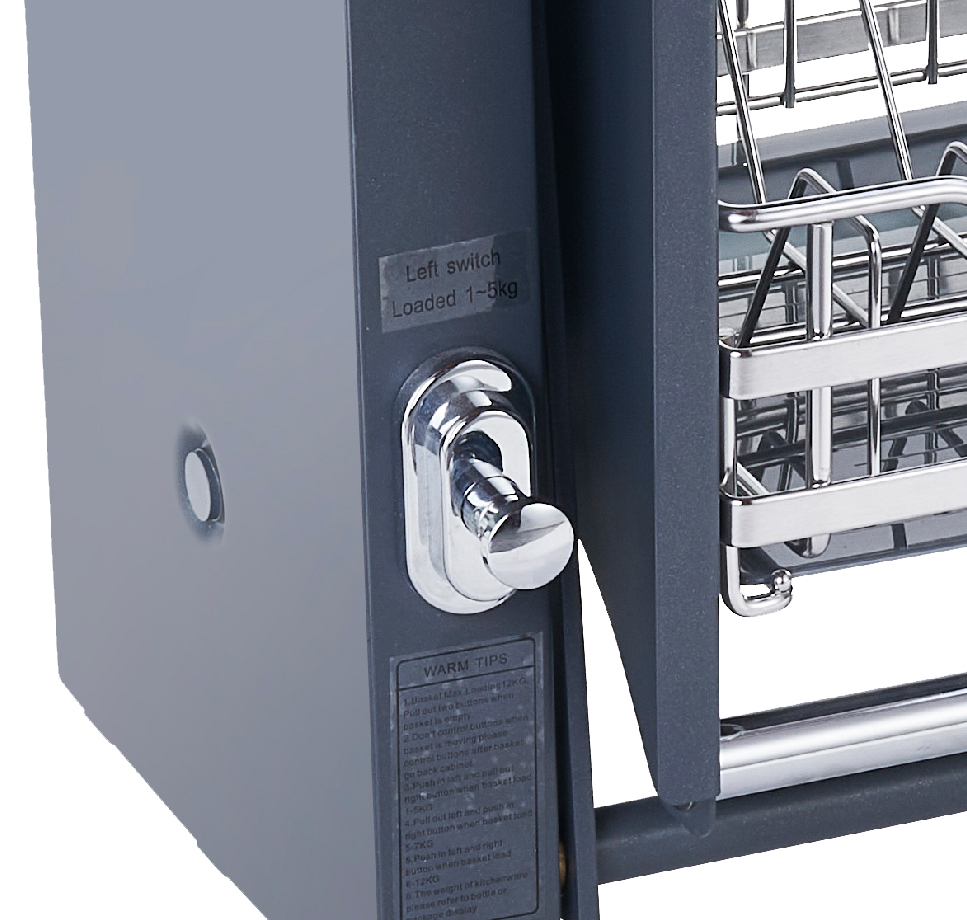 Khi sử dụng giá bát đĩa nâng hạ GrandX XL.70S bạn sẽ không còn phải lo lắng bát đĩa bị va chạm, đổ xô vào nhau hay bị văng ra ngoài khi nâng lên hay hạ xuống. Khi sử dụng giá bát đĩa nâng hạ GrandX XL.70S bạn sẽ không còn phải lo lắng bát đĩa bị va chạm, đổ xô vào nhau hay bị văng ra ngoài khi nâng lên hay hạ xuống.