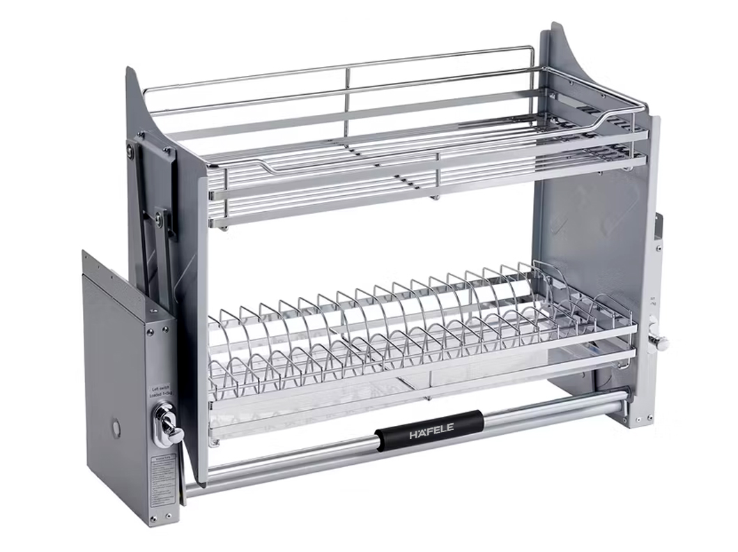 Giá bát đĩa nâng hạ Inox 304 nan dẹt xước mờ 900mm Hafele 504.76.023 được thiết kế 2 tầng thông thoáng, rộng rãi và tiện dụng. Giá bát đĩa nâng hạ Inox 304 nan dẹt xước mờ 900mm Hafele 504.76.023 được thiết kế 2 tầng thông thoáng, rộng rãi và tiện dụng.
