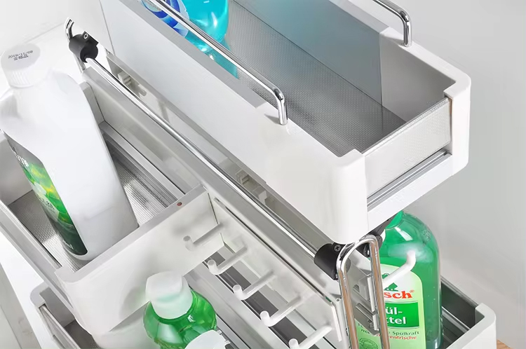 Giá đựng chai lọ tẩy rửa Inox hộp đáy đặc cánh mở 400mm Eurogold EUSL400 | ETR400