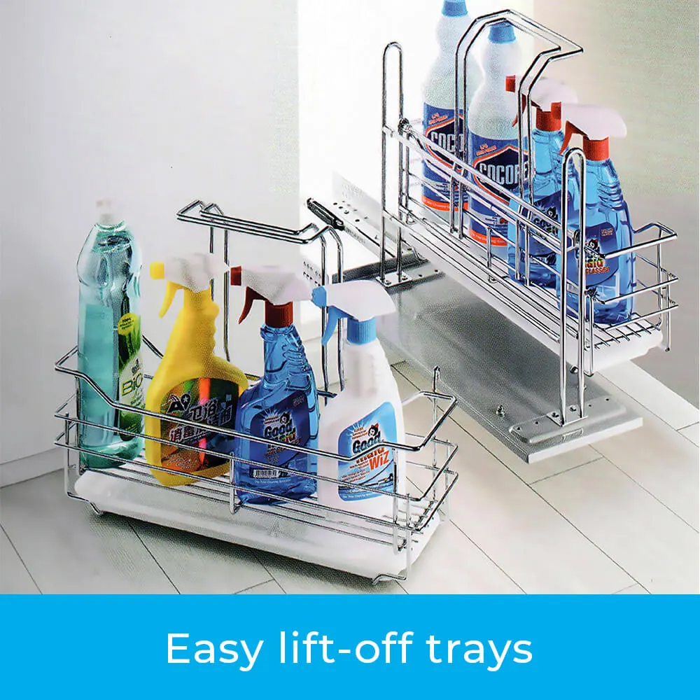 Giá đựng chai lọ tẩy rửa Inox 201 mạ Chrome nan tròn 350mm Eurogold EGSL300