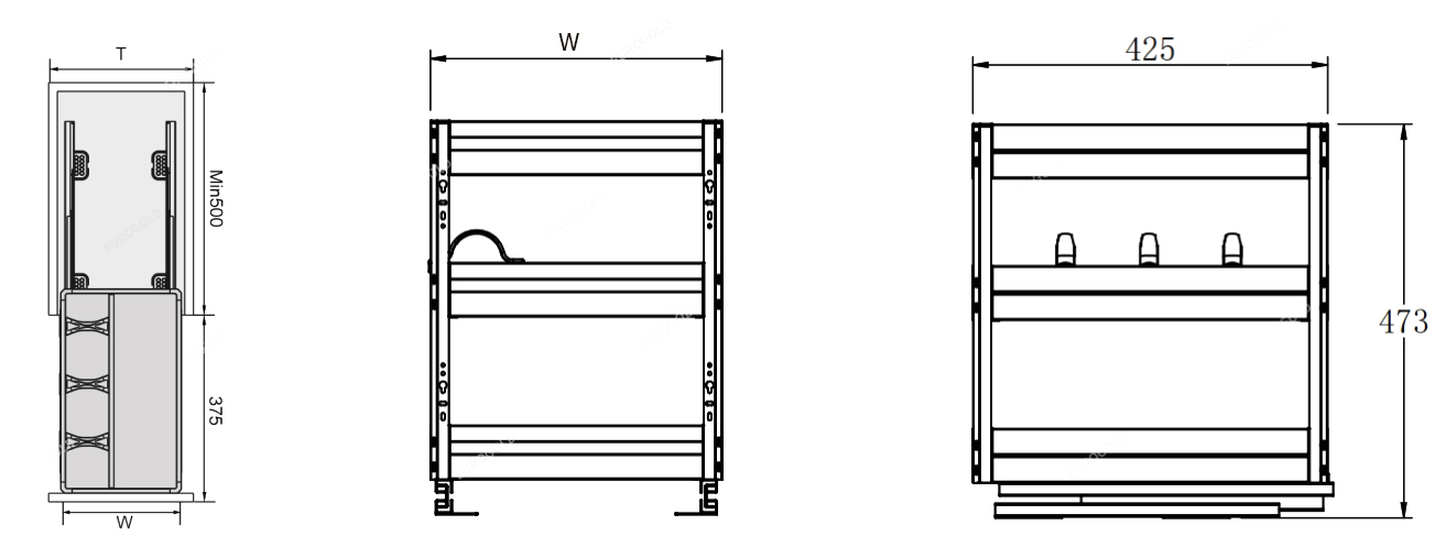 Kích thước lắp đặt sản phẩm | Giá gia vị đa năng Inox hộp 250mm Eurogold EU1225 | EUB4525 Kích thước lắp đặt sản phẩm | Giá gia vị đa năng Inox hộp 250mm Eurogold EU1225 | EUB4525