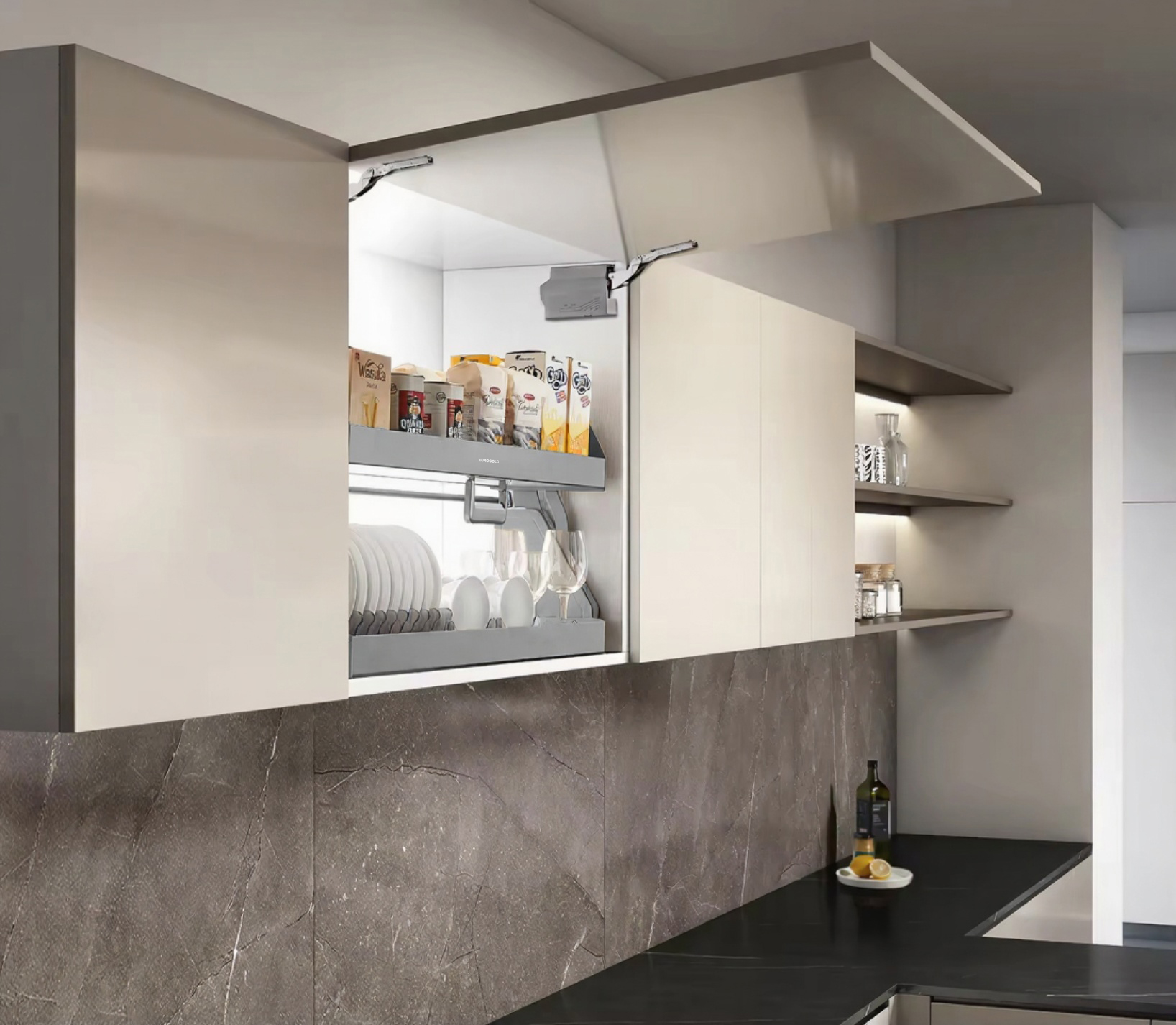 Giá nâng hạ đa năng hợp kim nhôm màu ghi đậm 600mm EUM9160G là phụ kiện tủ bếp được nhập khẩu chính hãng từ thương hiệu nổi tiếng Eurogold Giá nâng hạ đa năng hợp kim nhôm màu ghi đậm 600mm EUM9160G là phụ kiện tủ bếp được nhập khẩu chính hãng từ thương hiệu nổi tiếng Eurogold