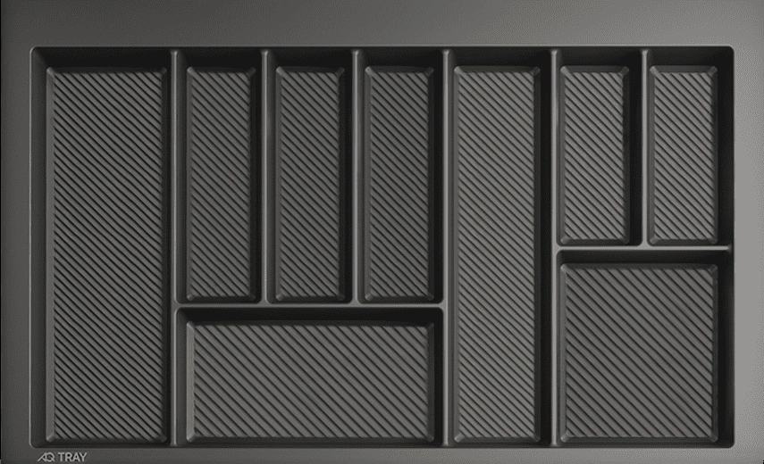 Khay chia thìa dĩa đa năng nhựa PP màu xám 800mm GrandX XT.P800