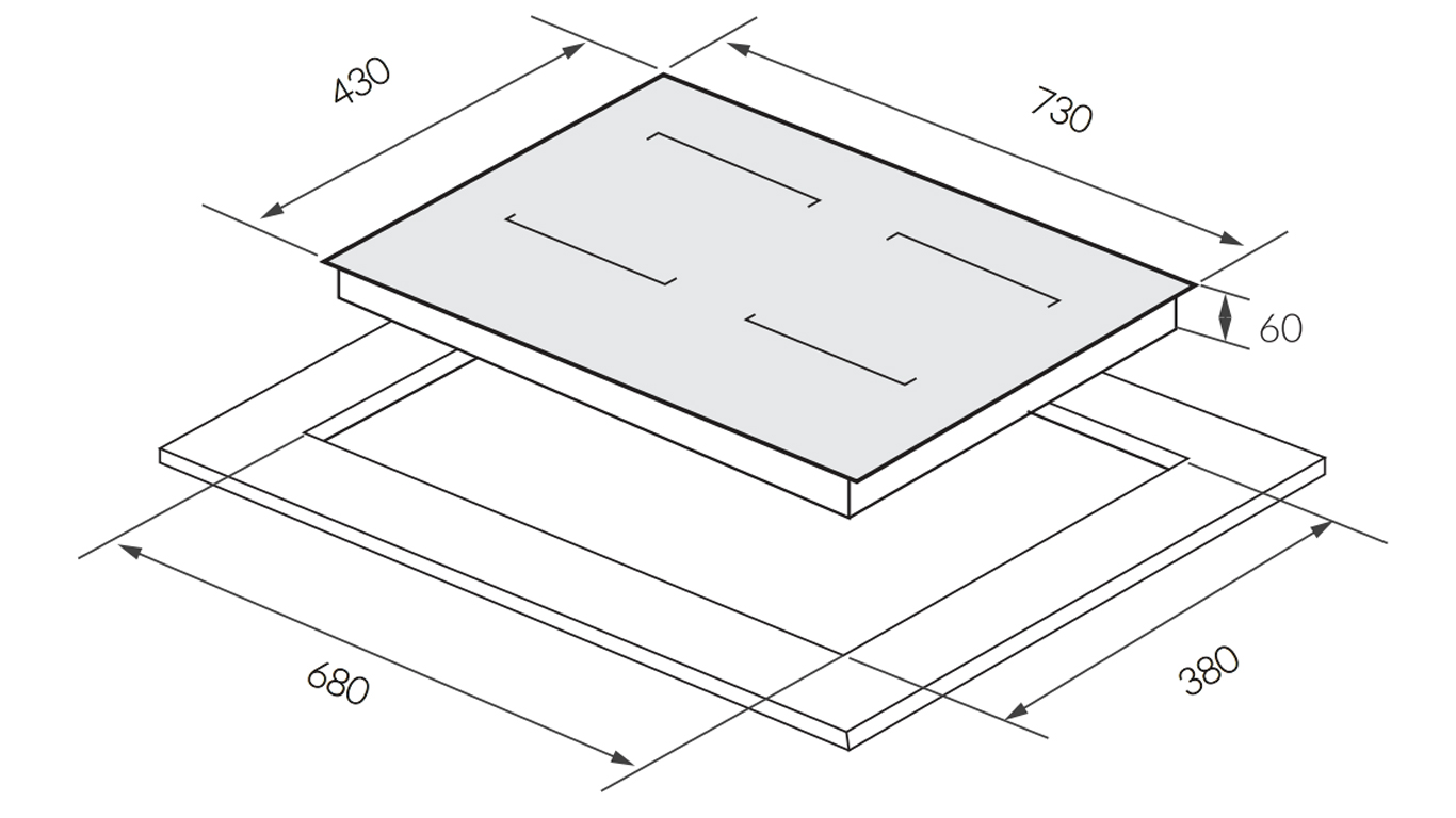 Kích thước sản phẩm | Bếp từ 2 vùng nấu GrandX GX IH868Pro | GX IH868XPro Kích thước sản phẩm | Bếp từ 2 vùng nấu GrandX GX IH868Pro | GX IH868XPro