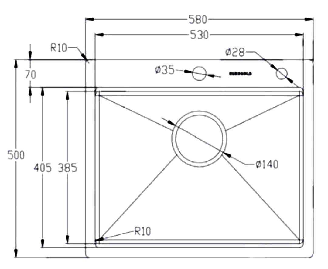 Kích thước sản phẩm | Chậu rửa 1 hố chống xước Inox 304 Eurogold EUC15850EA | EUC15850GA Kích thước sản phẩm | Chậu rửa 1 hố chống xước Inox 304 Eurogold EUC15850EA | EUC15850GA