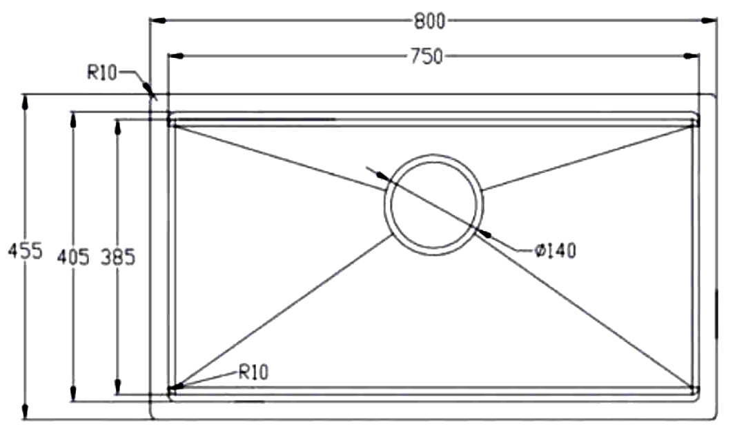 Kích thước sản phẩm | Chậu rửa 1 hố lắp âm chống xước Inox 304 Eurogold EUC18045GB Kích thước sản phẩm | Chậu rửa 1 hố lắp âm chống xước Inox 304 Eurogold EUC18045GB