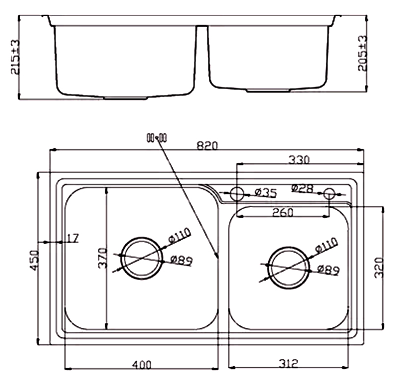 Chậu rửa Kaff KF-M8245GHR - Kích thước sản phẩm Chậu rửa Kaff KF-M8245GHR - Kích thước sản phẩm