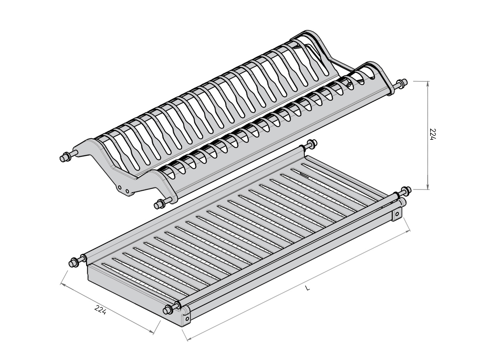 Giá bát đĩa cố định 2 tầng Inox 304 chữ V 600mm Eurogold EP160 | EUV8660 | EUV8660VX