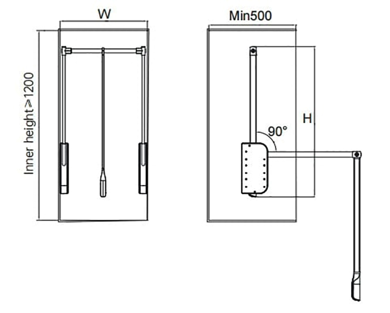 Kích thước lắp đặt | Giá mắc quần áo di động màu ghi 800-1100mm Eurogold EAG1080 Kích thước lắp đặt | Giá mắc quần áo di động màu ghi 800-1100mm Eurogold EAG1080