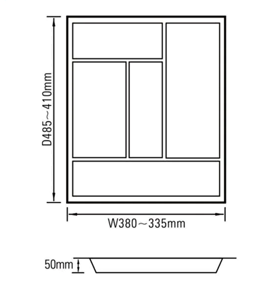 Khay chia thìa dĩa nhựa màu xám Eurogold ET450 | ETC450G
