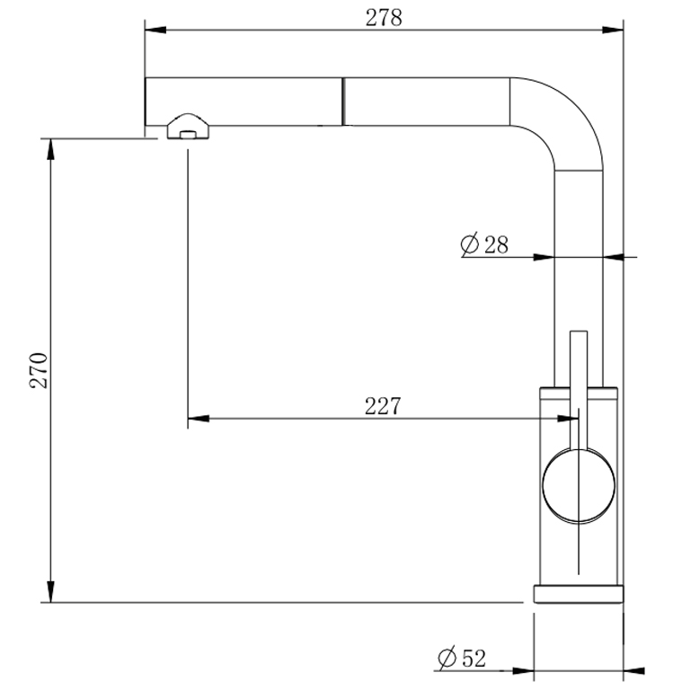 Kích thước sản phẩm | Vòi rửa nóng lạnh dây rút Grandx GXF02 Dual Spray Kích thước sản phẩm | Vòi rửa nóng lạnh dây rút Grandx GXF02 Dual Spray