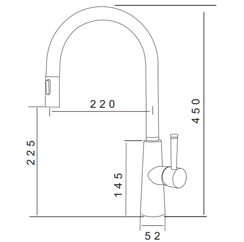 Kích thước sản phẩm | Vòi rửa nóng lạnh dây rút Grandx GXF03 Dual Spray Kích thước sản phẩm | Vòi rửa nóng lạnh dây rút Grandx GXF03 Dual Spray