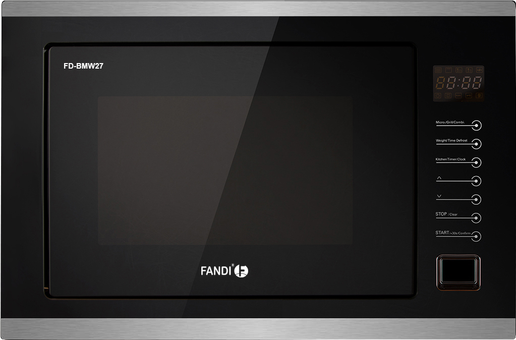 Mặt trước của lò vi sóng Fandi FD-BMW27 được làm bằng kính đen sang trọng, chống bám vân tay. Mặt trước của lò vi sóng Fandi FD-BMW27 được làm bằng kính đen sang trọng, chống bám vân tay.