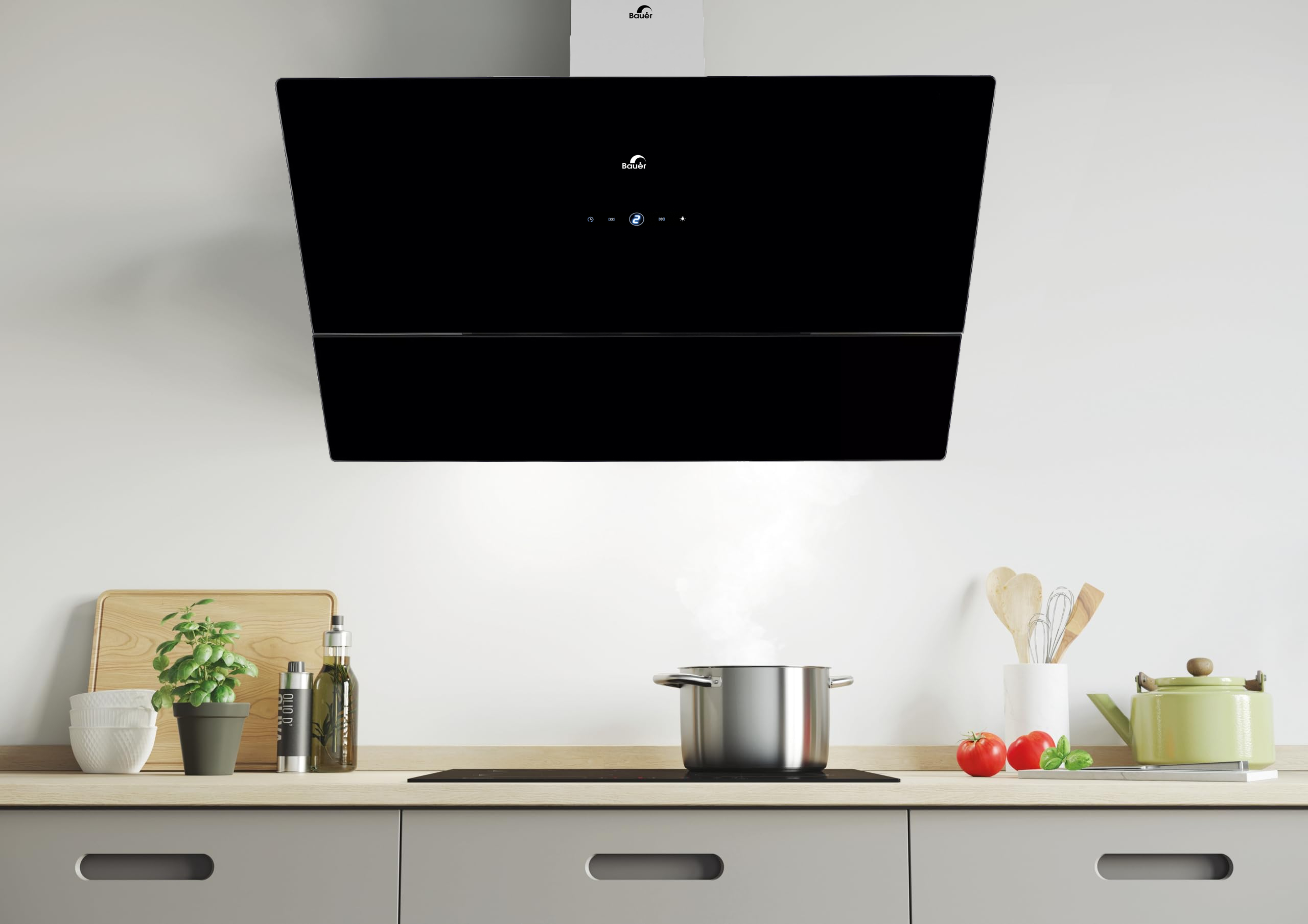 Máy hút mùi áp tường kính vát màu đen 90cm Bauer BC90ES tự hào tích hợp nhiều ưu điểm nổi trội về kích thước, kiểu dáng và công suất hút Máy hút mùi áp tường kính vát màu đen 90cm Bauer BC90ES tự hào tích hợp nhiều ưu điểm nổi trội về kích thước, kiểu dáng và công suất hút