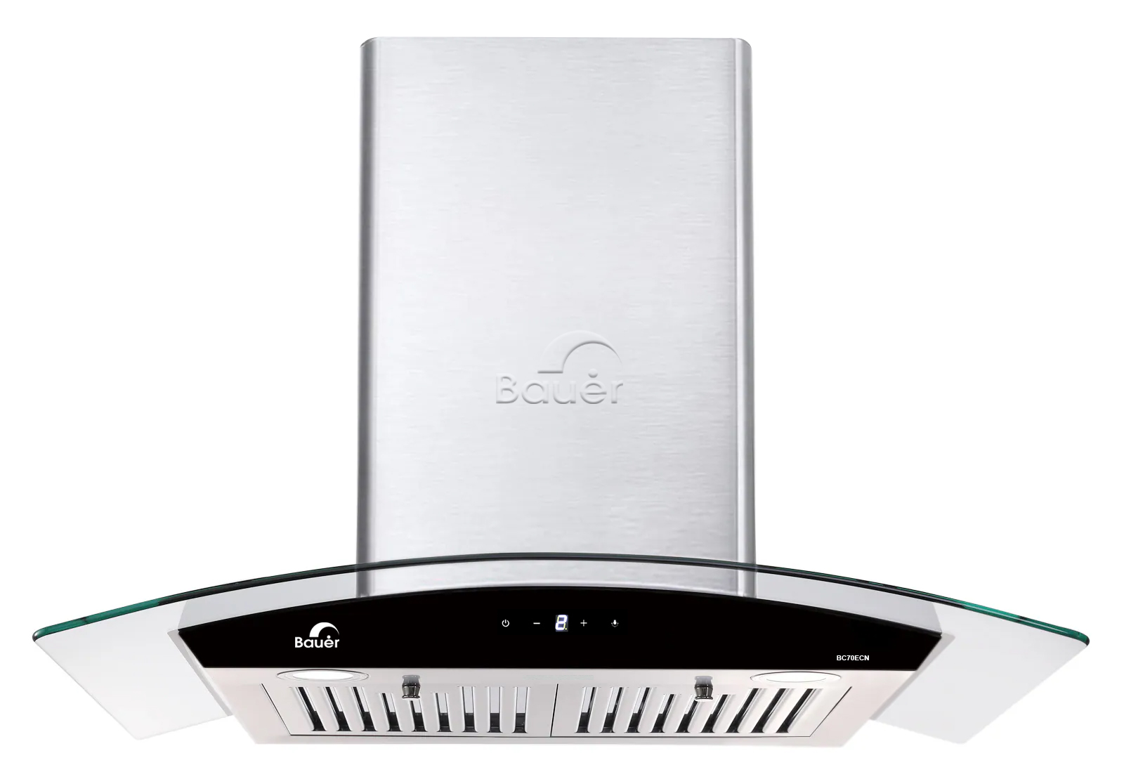 Máy hút mùi áp tường kính cong | Bauer BC70ECN | Inox | 70cm Máy hút mùi áp tường kính cong | Bauer BC70ECN | Inox | 70cm