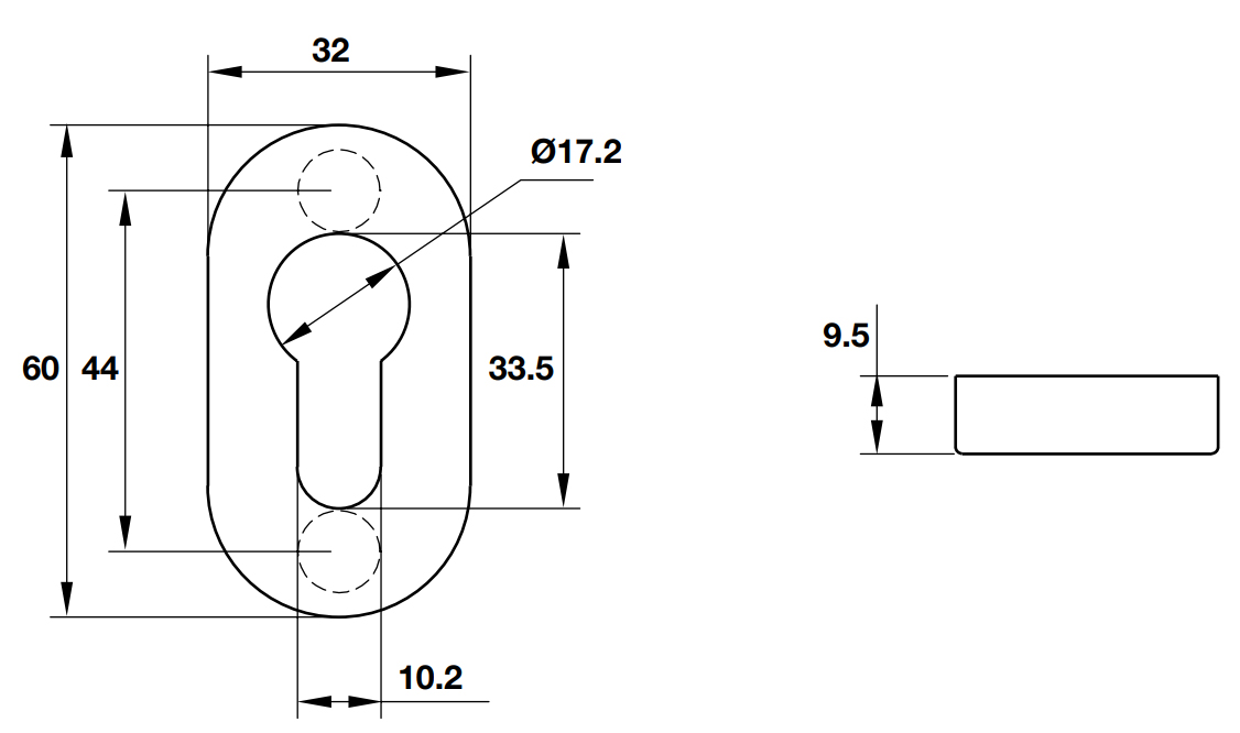 Kích thước sản phẩm | Nắp che ruột khóa oval 38-50mm Inox 304 màu đồng rêu Hafele 903.58.201 Kích thước sản phẩm | Nắp che ruột khóa oval 38-50mm Inox 304 màu đồng rêu Hafele 903.58.201