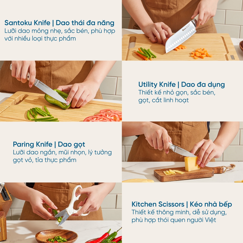 Bộ dao làm bếp cao cấp 7 món | Konox Gouter | Trải nghiệm chuyên biệt Bộ dao làm bếp cao cấp 7 món | Konox Gouter | Trải nghiệm chuyên biệt