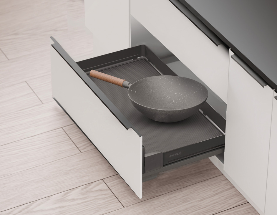Rổ kéo dưới cho xoong nồi thép màu than chì Hafele Utensio Plus H2 Rổ kéo dưới cho xoong nồi thép màu than chì Hafele Utensio Plus H2