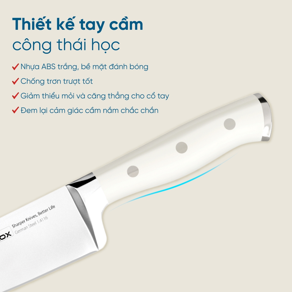 Bộ dao làm bếp cao cấp 7 món | Konox Gouter | Thiết kế tay cầm công thái học Bộ dao làm bếp cao cấp 7 món | Konox Gouter | Thiết kế tay cầm công thái học