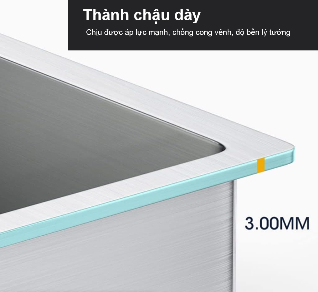 Sử dụng chậu rửa bát cao cấp Roslerer RL04-6045DA sẽ cảm thấy rõ được sự khác biệt vượt trội so với những sản phẩm thép không gỉ thông thường Sử dụng chậu rửa bát cao cấp Roslerer RL04-6045DA sẽ cảm thấy rõ được sự khác biệt vượt trội so với những sản phẩm thép không gỉ thông thường