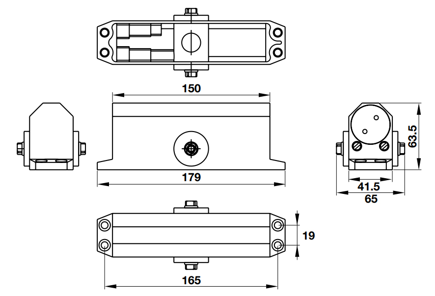 Kích thước sản phẩm | Thiết bị đóng cửa tự động lắp nổi EN3 60kg có chức năng giữ cửa màu bạc Hafele 931.77.049 Kích thước sản phẩm | Thiết bị đóng cửa tự động lắp nổi EN3 60kg có chức năng giữ cửa màu bạc Hafele 931.77.049