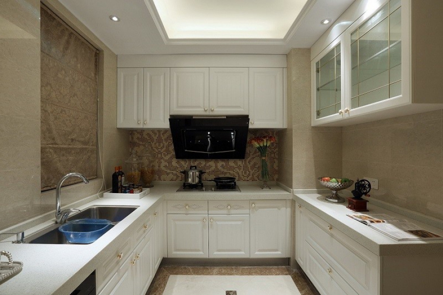 Mẫu tủ bếp dạng chữ U đẹp TB-HSN11